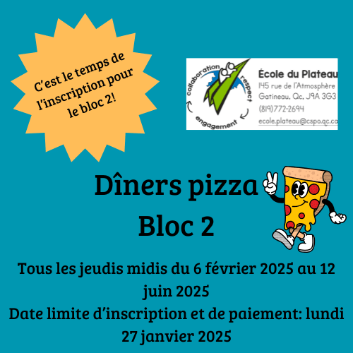 Pizza Plateau Inscription bloc 2